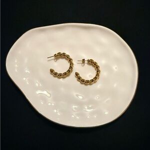 Gold Twisted Hoop Earrings